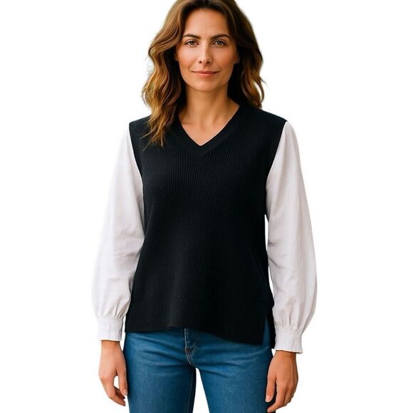 Aritzia Lovers Design History Waffle Knit Long Sleeve Top Womens S Whimsigoth - Picture 1 of 8